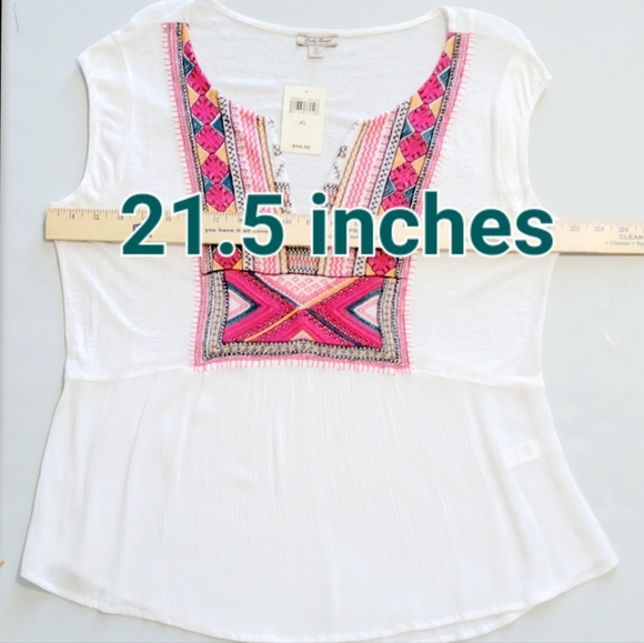 🔥NWT🔥 Lucky Brand XL Embroidered Tunic Top - Picture 4 of 11